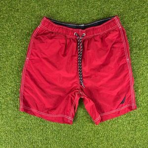 Nautica Men's Red Swim-briefs-shorts